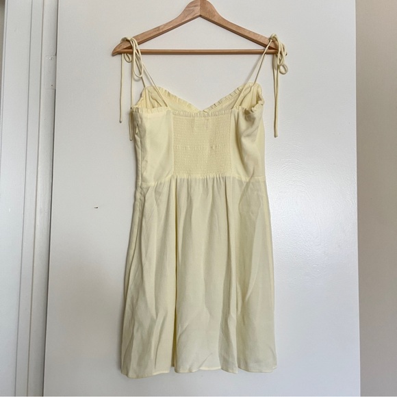 Aritzia Wilfred Fable Whipped Butter Yellow Pastel Viscose Rayon Mini Dress sz 6 - Picture 12 of 14